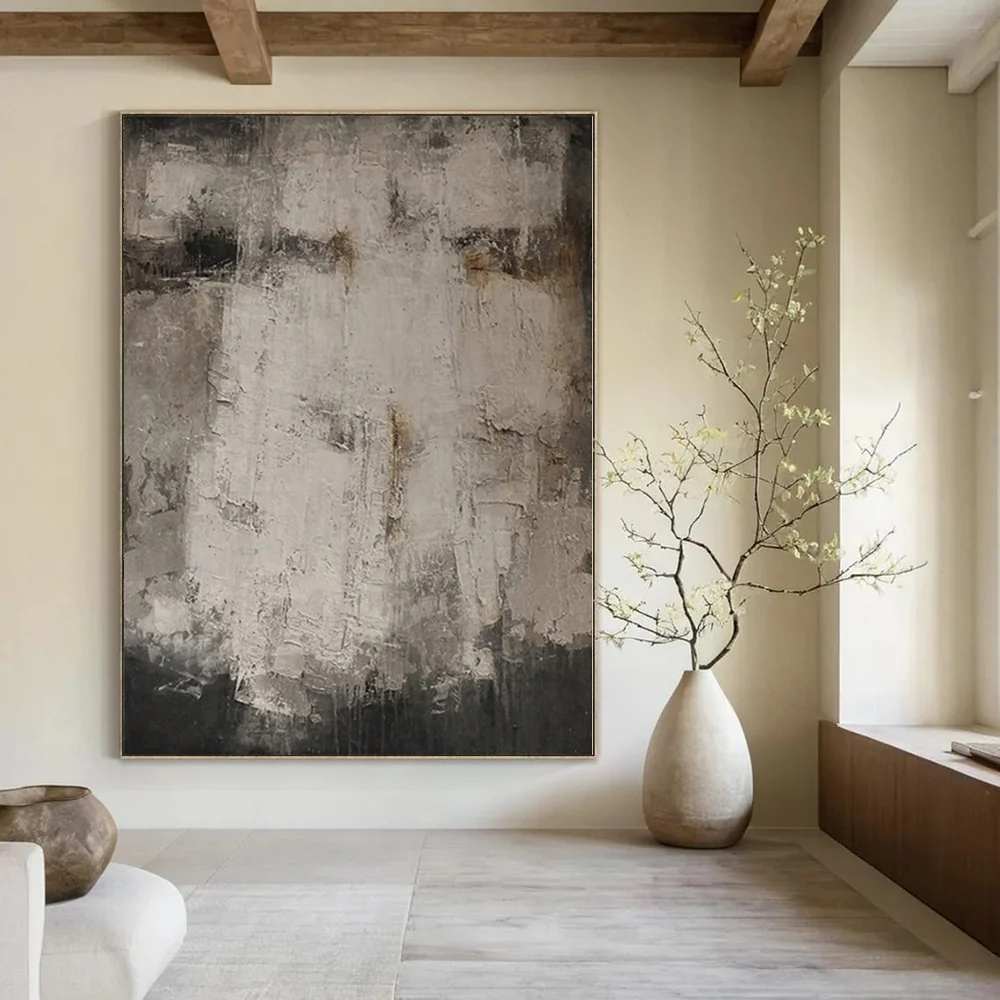 Brown_Gray_Rustic_Textured_Abstract_Canvas_Artwork_5WIRN wall art